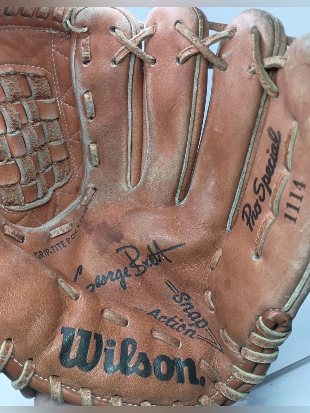 Vintage Wilson Baseball Glove - George Brett Model 1114 Basket Web